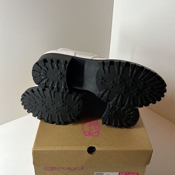 Sugar Obvi Cream Croc Combat Boots size 10M - Picture 6 of 7